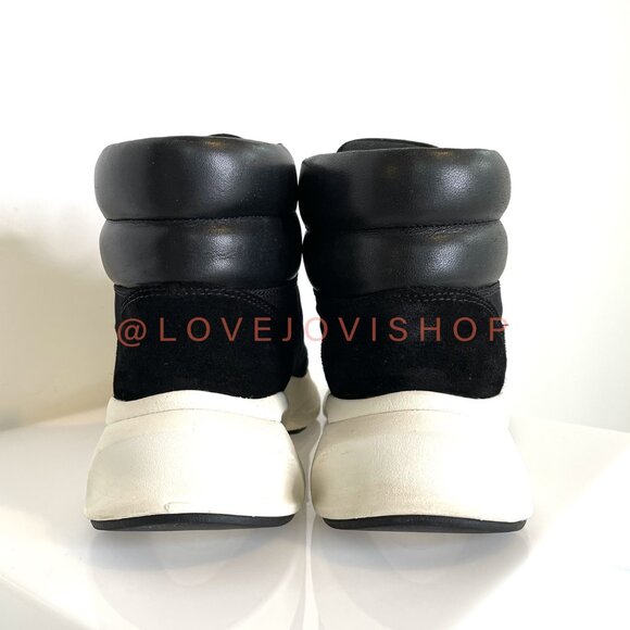 Athleisure | Tory Burch Suede Sneaker Boot | Black White Athleisure Comfy Winter - Picture 5 of 13